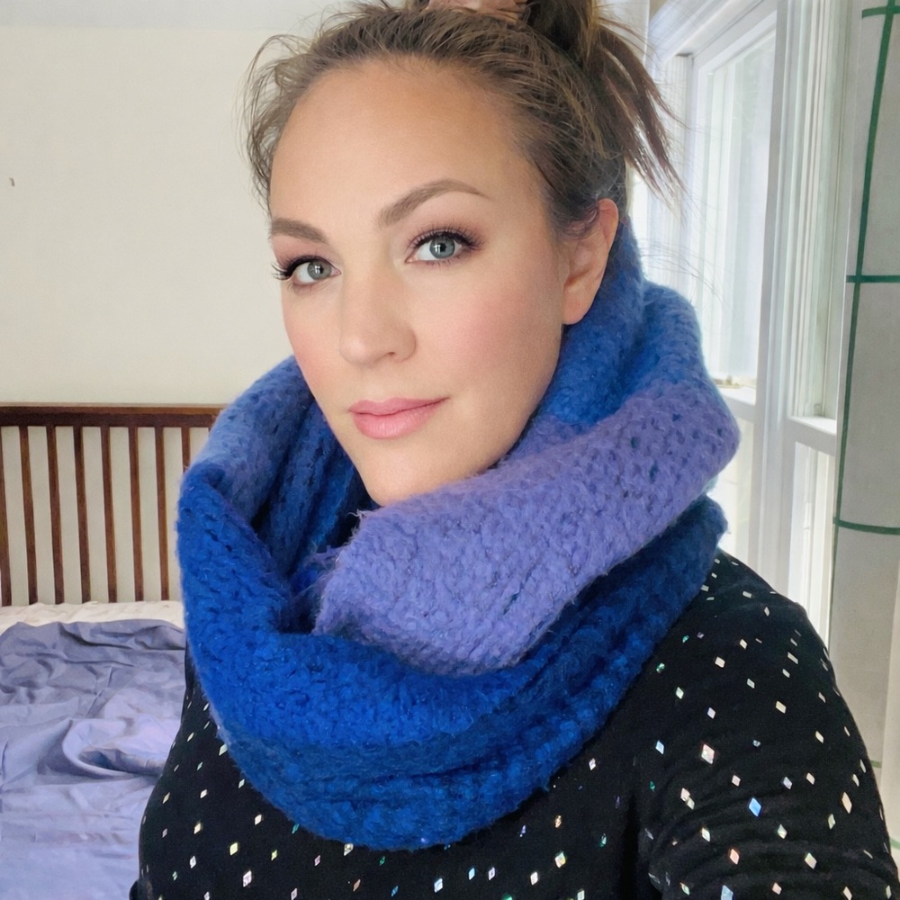 Pins & Needles Blue and Purple infinity Scarf